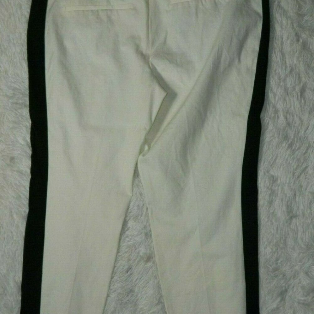 Pure Energy Pants White Black Trim Tuxedo Cropped Length Pants Size 24W - Picture 9 of 13